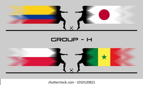 Soccer Matches of Group Stage – H. The text types did converted to outlines and don’t need any font. 