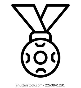 Soccer medal icon outline vector. Sport camp. Action goal