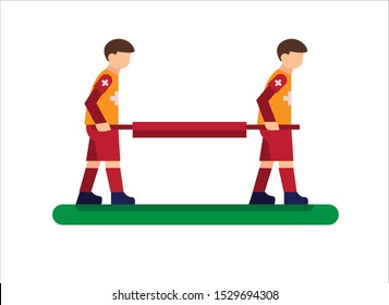 Soccer Medical Staff, football game, Icon, symbol design flat illustration.