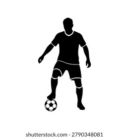 Soccer Midfield Control Player Silhouette Vector