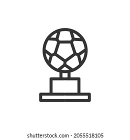 Soccer minimal line icon. Web stroke symbol design. Soccer sign isolated on a white background. Premium line icon.