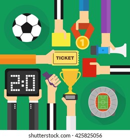 Soccer modern flat design.Vector illustration