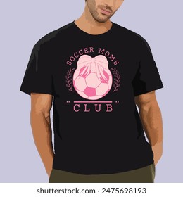 SOCCER MOMS CLUB  VINTAGE SPORTS T-SHIRT DESIGN,
