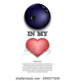 Soccer in my heart. Happy Valentines Day. Design pattern on the football theme for greeting card, logo, emblem, banner, poster, flyer, badges, t-shirt. Vector illustration