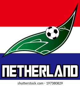 soccer with netherlands flag