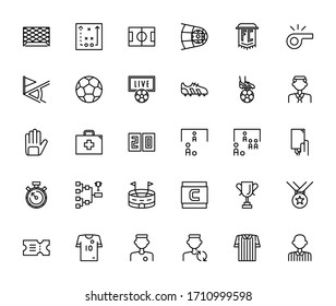 soccer outline icons set bundle