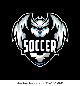 Soccer Owl Logo Design Premium