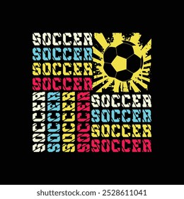 Soccer pattern. Soccer and Football. Sports Vector Illustration quote. Design for t shirt, print, gift card, label sticker, mug design, pattern, POD. Soccer t shirt design.