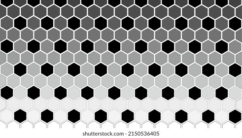 Patrón de fútbol con peine de miel y relleno degradado de gris claro a gris oscuro, fondo de pantalla de fútbol