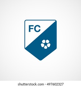 Soccer Pennant Blue Flat Icon On White Background