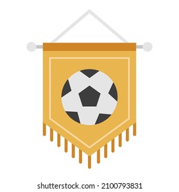 soccer pennant flat clipart vector illustration