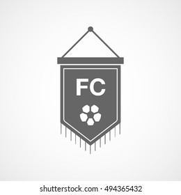 Soccer Pennant Flat Icon On White Background