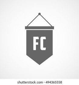 Soccer Pennant Flat Icon On White Background