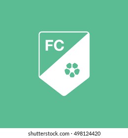Soccer Pennant Flat Icon On Green Background
