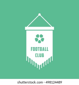 Soccer Pennant Flat Icon On Green Background