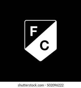 Soccer Pennant Flat Icon On Black Background