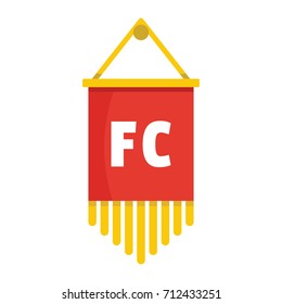 Soccer pennant icon vector illustration for design and web isolated on white background. Soccer pennant vector object for label and advertising