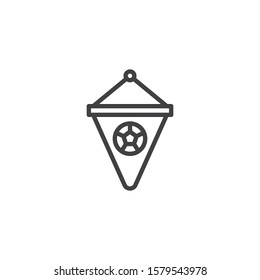 Soccer Pennant line icon. linear style sign for mobile concept and web design. Football club, award pennant outline vector icon. Symbol, logo illustration. Vector graphics
