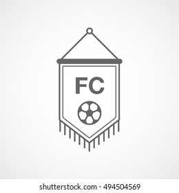 Soccer Pennant Line Icon On White Background