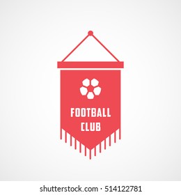Soccer Pennant Red Flat Icon On White Background