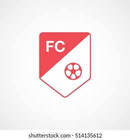 Soccer Pennant Red Line Icon On White Background