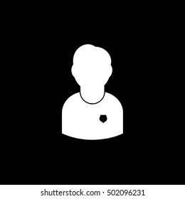 Soccer Person Flat Icon On Black Background