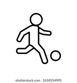 soccer person icon, simple flat style, illustration, logo sign symbol pictogram template, for ui or ux isolated on white for mobile app, editable