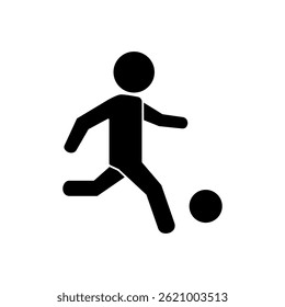 soccer person icon, simple flat style, illustration, logo sign symbol pictogram template, for ui or ux isolated on white for mobile app, editable