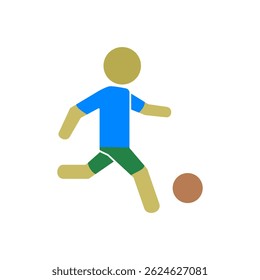 soccer person icon, simple flat style, illustration, logo sign symbol pictogram template, for ui or ux isolated on white for mobile app, editable