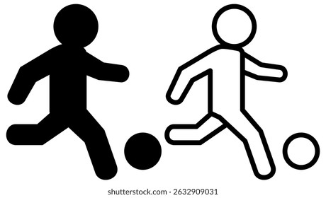 soccer person icon, simple flat style, illustration, logo sign symbol pictogram template, for ui or ux isolated on white for mobile app, editable