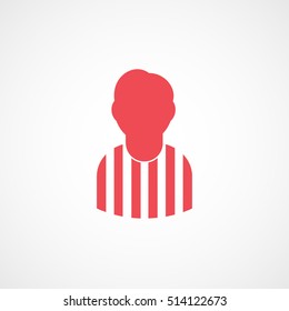 Soccer Person Red Flat Icon On White Background
