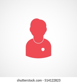Soccer Person Red Flat Icon On White Background