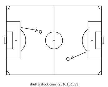 Futebol campo de futebol campo de campo ilustração vetor.