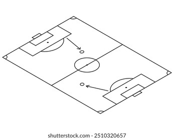 Futebol campo de futebol campo de campo ilustração vetor.