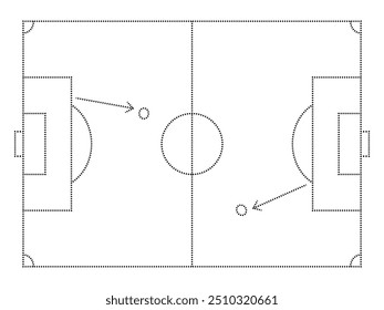 Futebol campo de futebol campo de campo ilustração vetor.