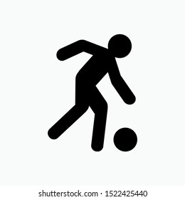 Soccer Play Icon. Football Athlete's Vector, Sign and Symbol for Design, Presentation, Website or Apps Elements. 