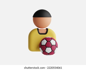 soccer player 3d rendering illustration