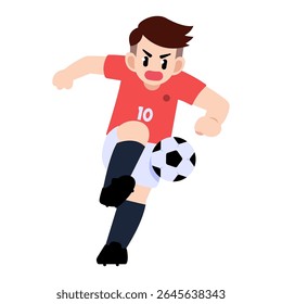 Um jogador de futebol prestes a atirar