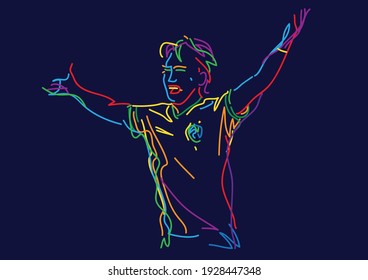 Soccer player abstract vector illustration