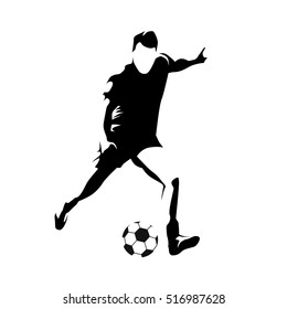 Soccer player, abstract vector silhouette