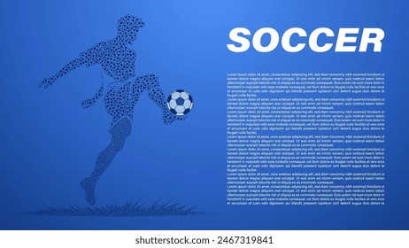 A soccer player in action concept abstract background, vector illustration