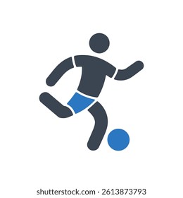 Soccer Player Action Icon On White Background