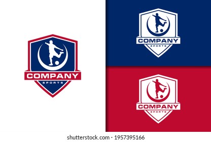 Soccer Player In Action Logo. Vector illustration