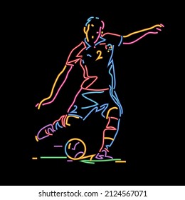 Soccer player in action vector illustration