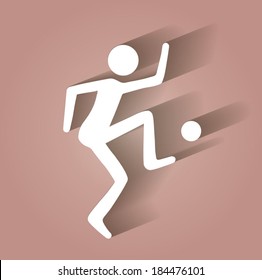 Soccer player, activity icon, hand-drawn vector illustration