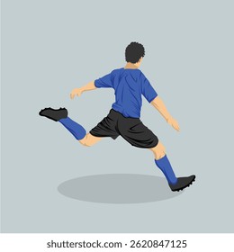 Soccer Player Athlete in Action Vibrant Colored Simple Flat Vector