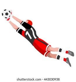 Soccer Player. Athlete Football Goalkeeper Block World Soccer Championship. Concept of events Spirit. Football Match People Set Competition. Euro European Cup insight. Isometric 3d flat Vector Image