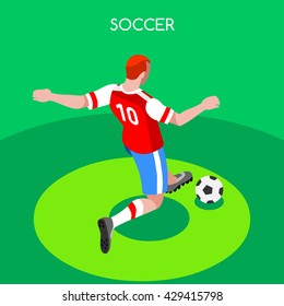 Soccer Player. Athlete Football Striker. World Soccer Championship. Concept of events Spirit. Football Match People Set Competition. Euro European Cup insight. Copa America Cup Vector Image