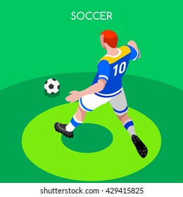 Soccer Player. Athlete Football Striker. World Soccer Championship. Concept of events Spirit. Football Match People Set Competition. Euro European Cup insight. Copa America Cup Vector Image