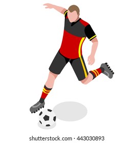 Soccer Player. Athlete Football Striker. World Soccer Championship. Concept of events Spirit. Football Match People Competition. Euro European Cup insight. Copa America Cup Vector Image